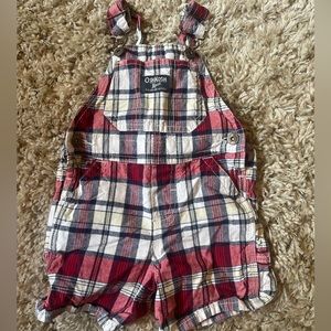 Oshkosh Red White and Blue Plaid Bibs
